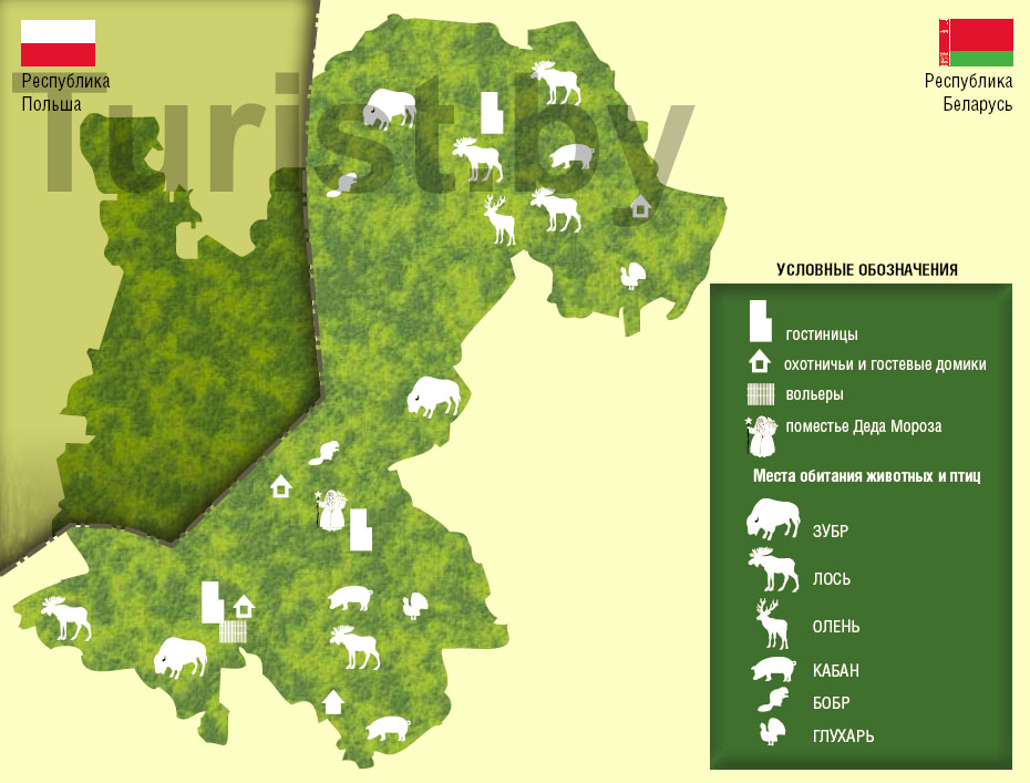 Карта беловежской пущи в белоруссии