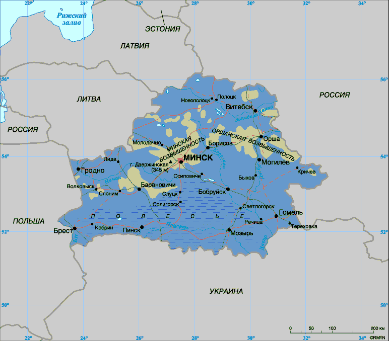 Карта Беларуси скачать бесплатно
